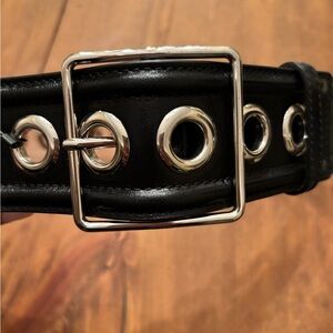 Alexander McQueen Leather Eyelet Belt 75